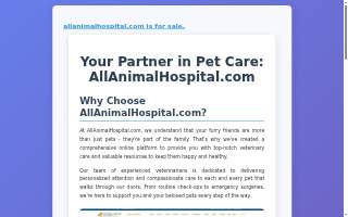 All Animal Hospital website