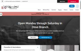 Cat and Cow Veterinary Clinic website