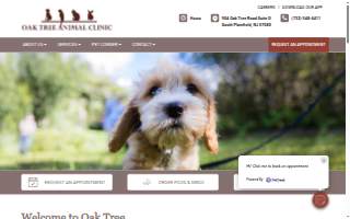 Oak Tree Animal Clinic website