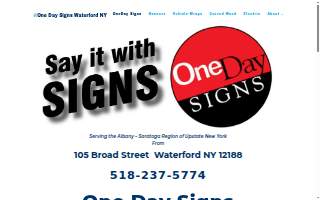 One Day Signs website