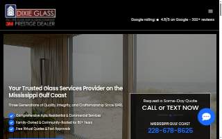 Dixie Glass Gulf Coast website