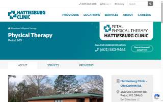 Hattiesburg Clinic Petal Physical Therapy website