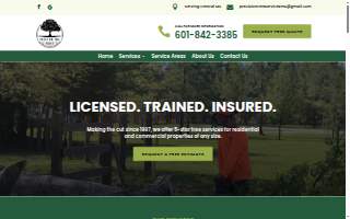 Precision Tree Services website