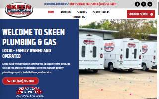 Skeen Plumbing & Gas, Inc. website