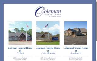 Coleman Funeral Home of Olive Branch website