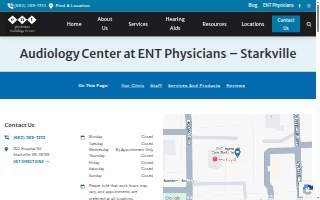 Audiology Center at ENT Physicians website