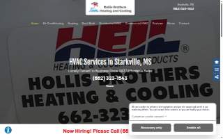 Hollis Brothers Heating & Air website