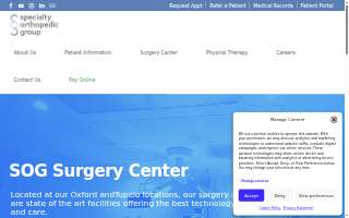Specialty Orthopedic Group website