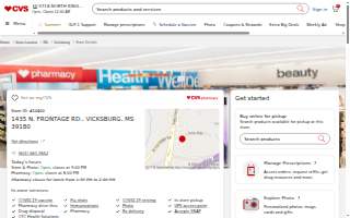CVS Drug store of Vicksburg website