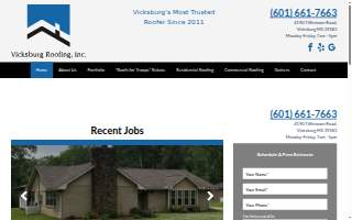 Vicksburg Roofing, Inc. website