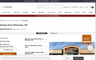 Ashley Store of Belgrade website