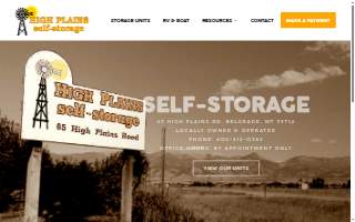 High Plains Self Storage website