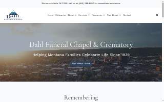 Dahl Funeral Chapel & Crematory website