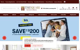 Time Square Furniture & Mattress website