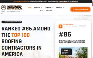 Wegner Roofing & Solar website