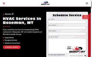 Comfort Systems of Montana website