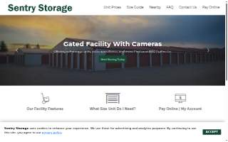 Sentry Storage Bozeman website