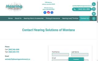Hearing Solutions of Montana website