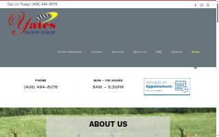 Yates Body Shop website