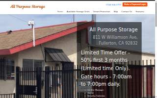 All Purpose Storage of Great Falls website