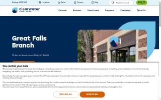 Clearwater Credit Union of Great Falls website