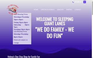 Sleeping Giant Lanes website