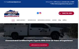 Surefire Septic Maintenance website