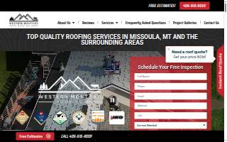 Western Montana Roofing website