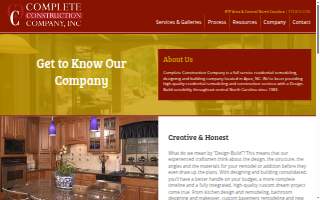 Complete Construction Company, North Carolina website