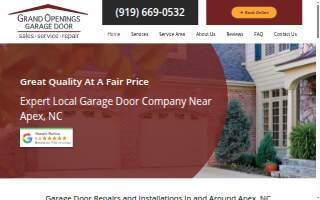 Grand Openings Garage Door of Apex website