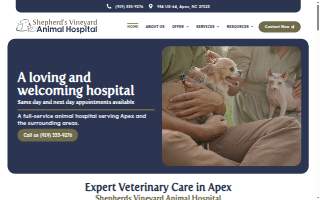 Shepherds Vineyard Animal Hospital website