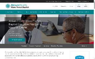 Atrium Health Wake Forest Baptist Congdon Heart and Vascular Center website