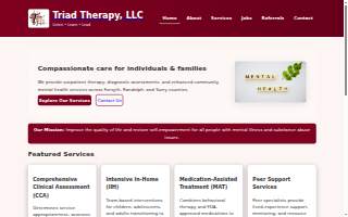 Triad Therapy Mental Health website
