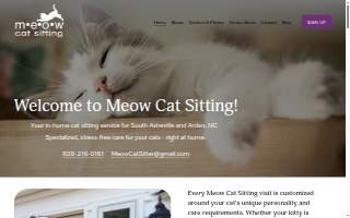 Meow Cat Sitting, LLC website