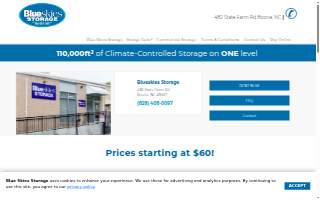 Blue Skies Storage website