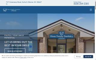 Hines Family Dentistry of Boone website