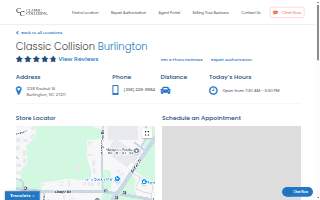 Classic Collision of Burlington website