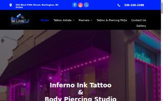 Inferno Ink Tattoo & Body Piercing Studio of Burlington website