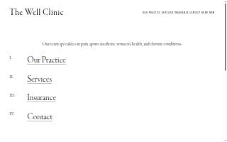 The Well Clinic website