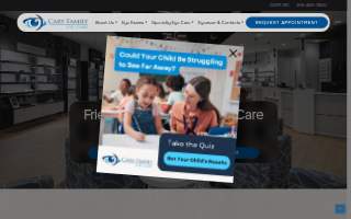 Cary Family Eye Care website