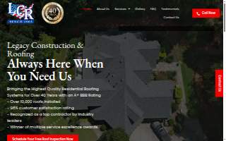 Legacy Construction and Roofing website