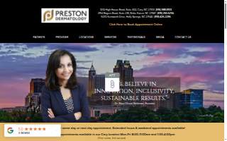 Preston Dermatology and Skin Surgery Center of Cary website