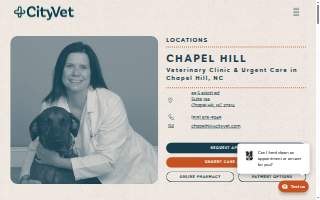 CityVet | Chapel Hill Veterinary Clinic & Urgent Care website