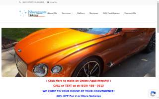 Showroom Shine Mobile Car Wash and Detailing website