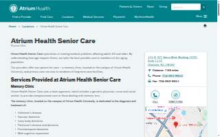 Atrium Health Senior Care website