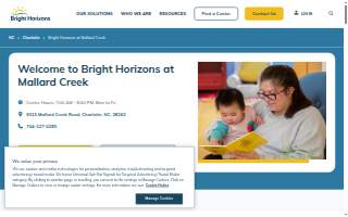 Bright Horizons at Mallard Creek website