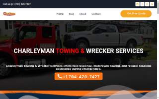 Charleyman Towing & Wrecker Service of Charlotte website