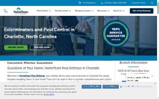 HomeTeam Pest Defense of Charlotte website