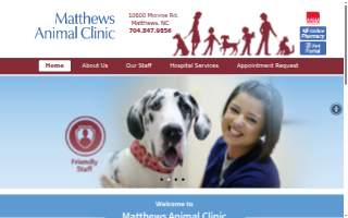 Matthews Animal Clinic of Charlotte website