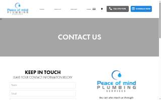 Peace of Mind Plumbing Services website